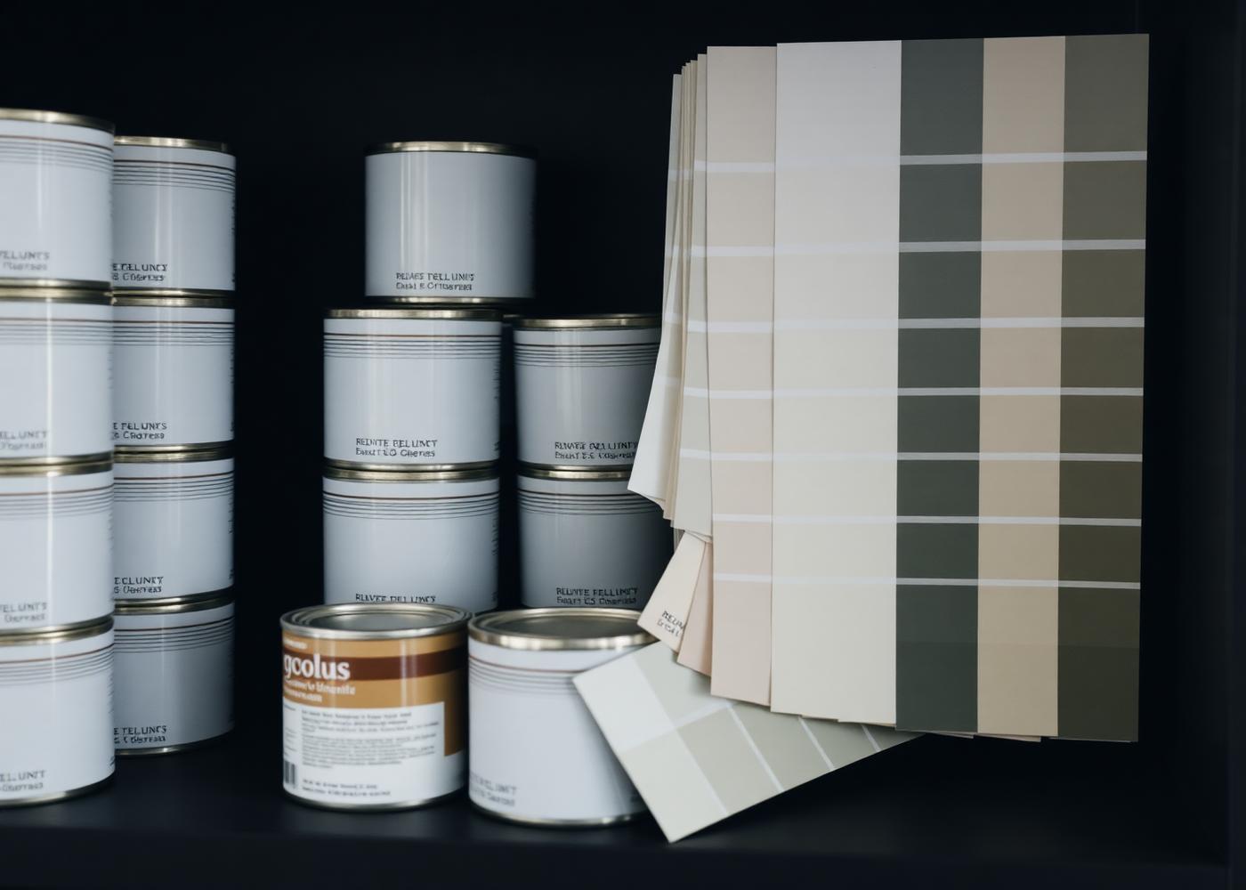 Sector de pinturas en el showroom de THE HOUSE